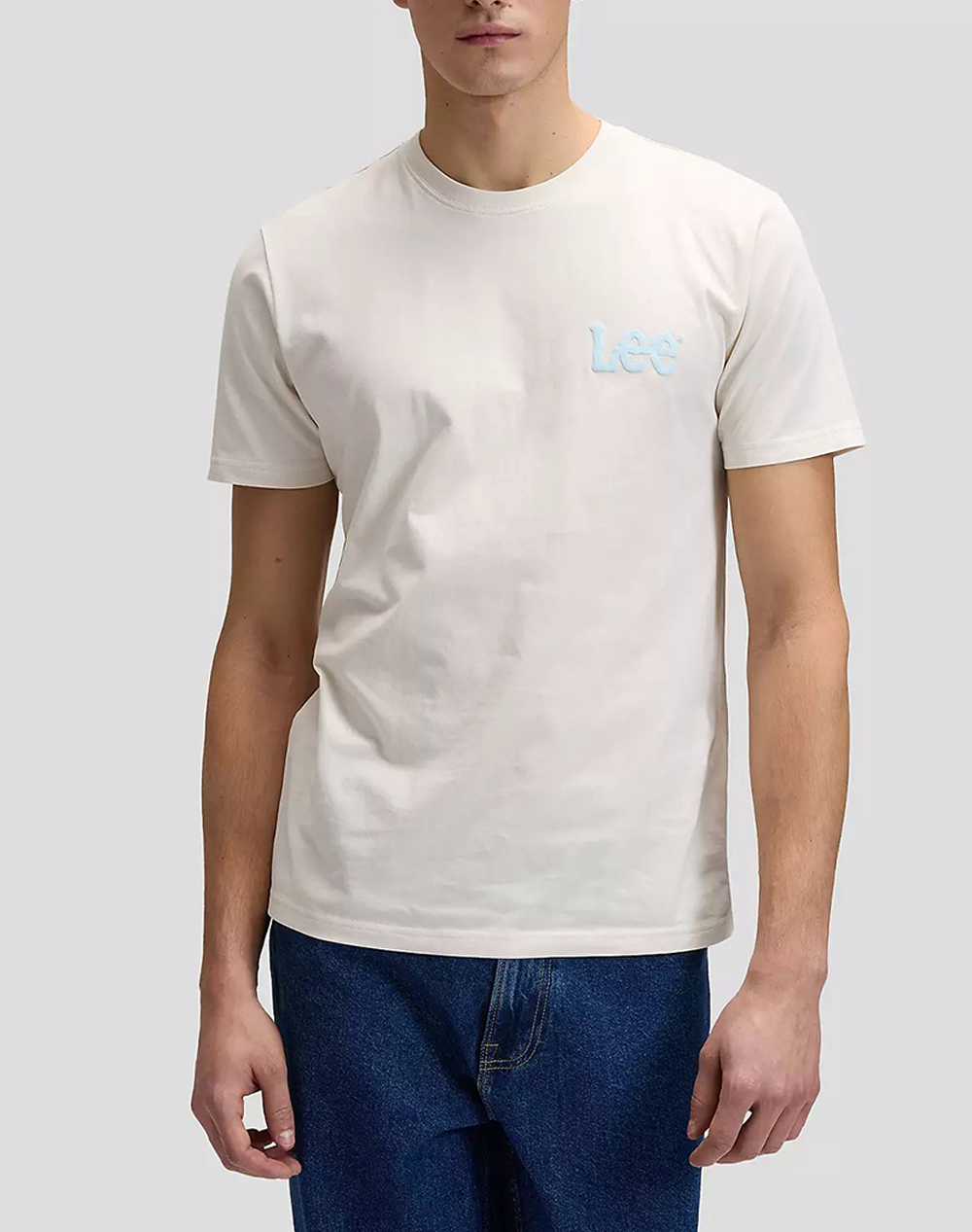 LEE MEDIUM WOBBLY LEE TEE 112376489-NATURAL OffWhite