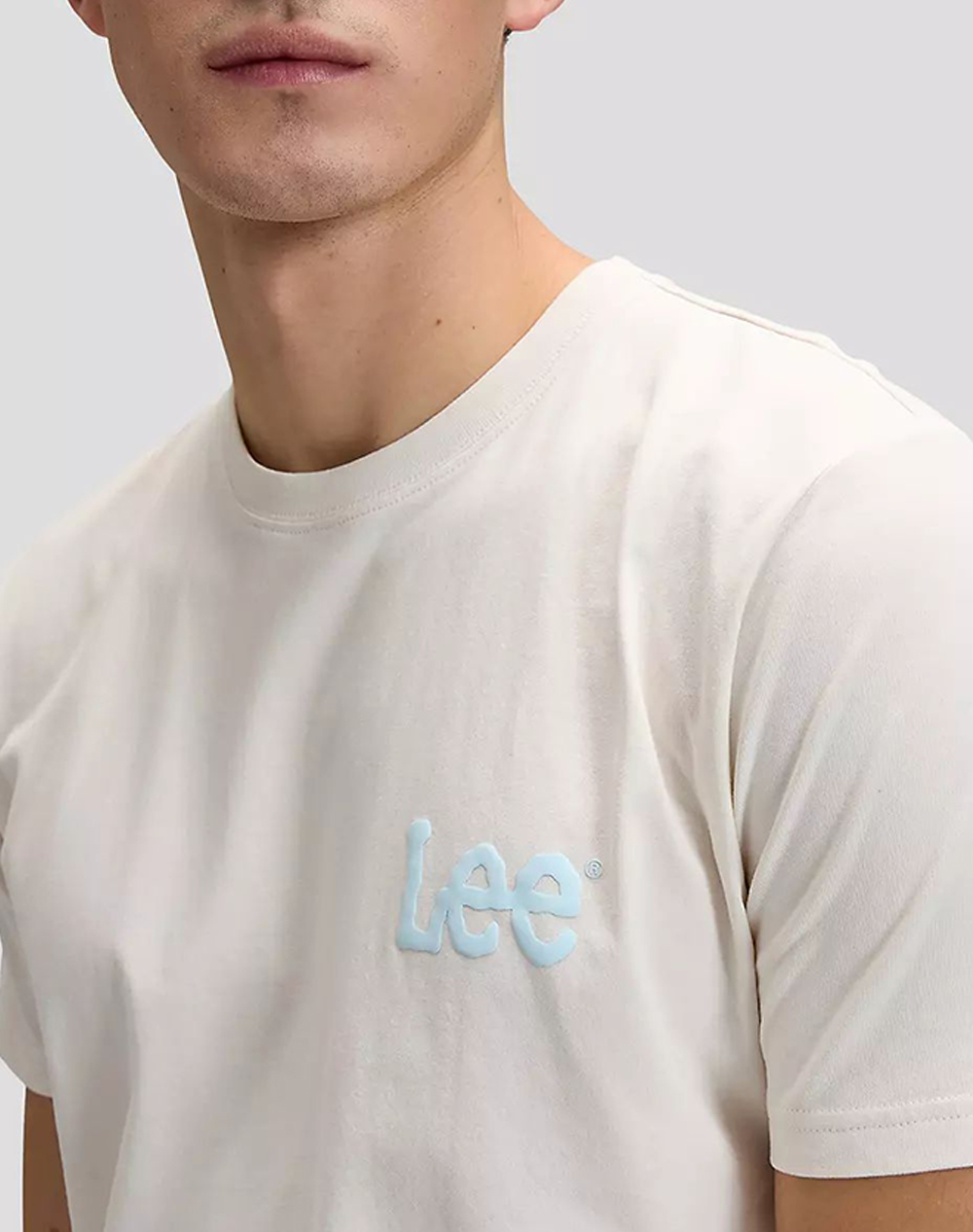 Lee Medium Wobbly Tee 112376489-Natural Offwhite ανδρικά ρούχα μπλούζες T-Shirt Politikos Shop Πολιτικός