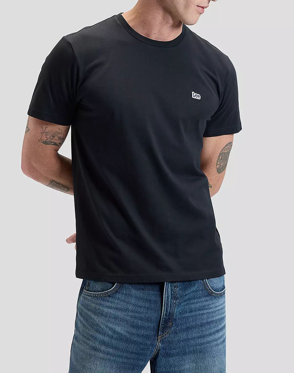 LEE SS PATCH LOGO TEE 112376604-WASHED BLACK JetBlack