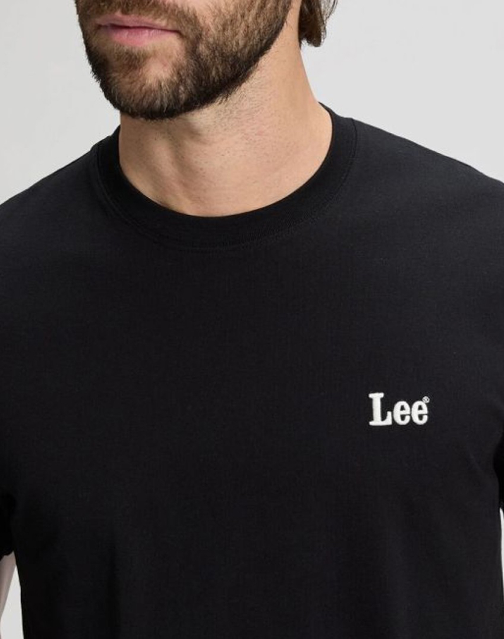 Lee Ss Small Logo Tee 112376492-Black Black ανδρικά ρούχα μπλούζες T-Shirt Politikos Shop Πολιτικός