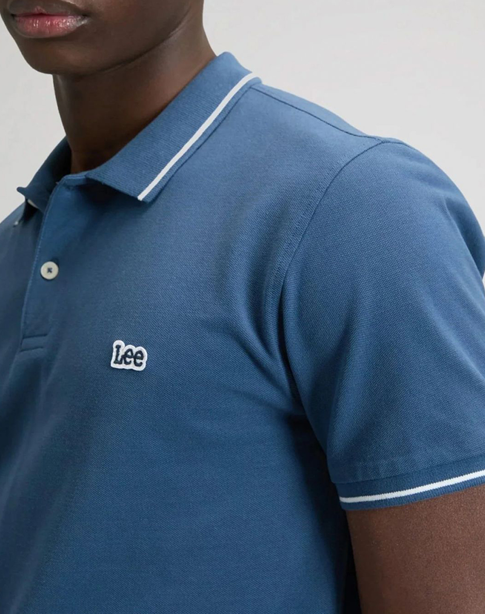 Lee Pique Polo 112376432-Academy Blue ανδρικά ρούχα μπλούζες Politikos Shop Πολιτικός
