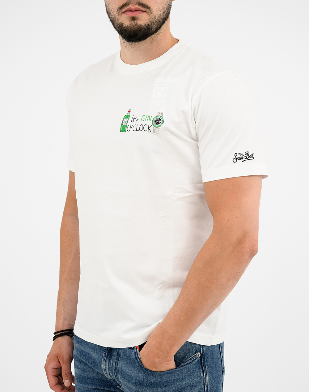 MC2 PORTOFINO-T-SHIRT-GIN CLOCK 01N EMB POT0001-04432L-04432L White φωτογραφία