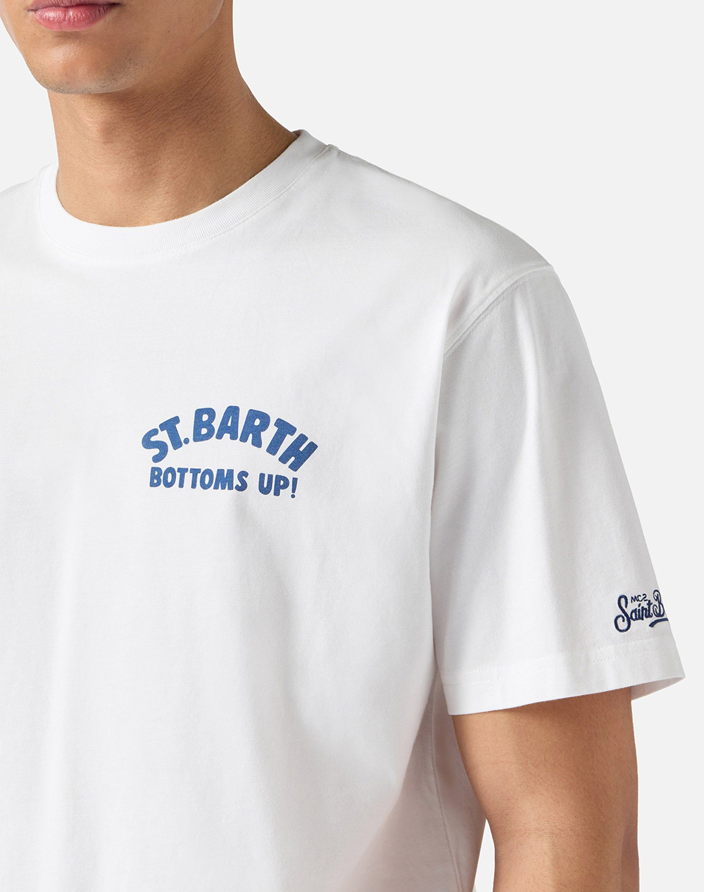 Mc2 Portland-T-Shirt-St Barth Espresso 01N Prl0002-04253L-04253L White ανδρικά ρούχα μπλούζες T-Shirt Politikos Shop Πολιτικός