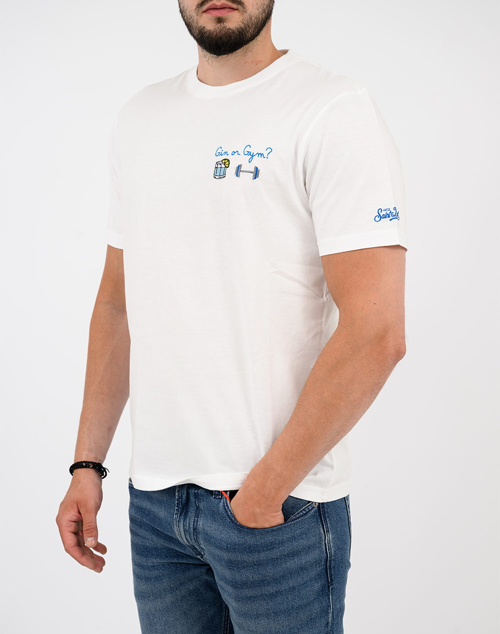 MC2 PORTOFINO-T-SHIRT-GIN GYM 01N EMB POT0001-04335L-04335L White φωτογραφία