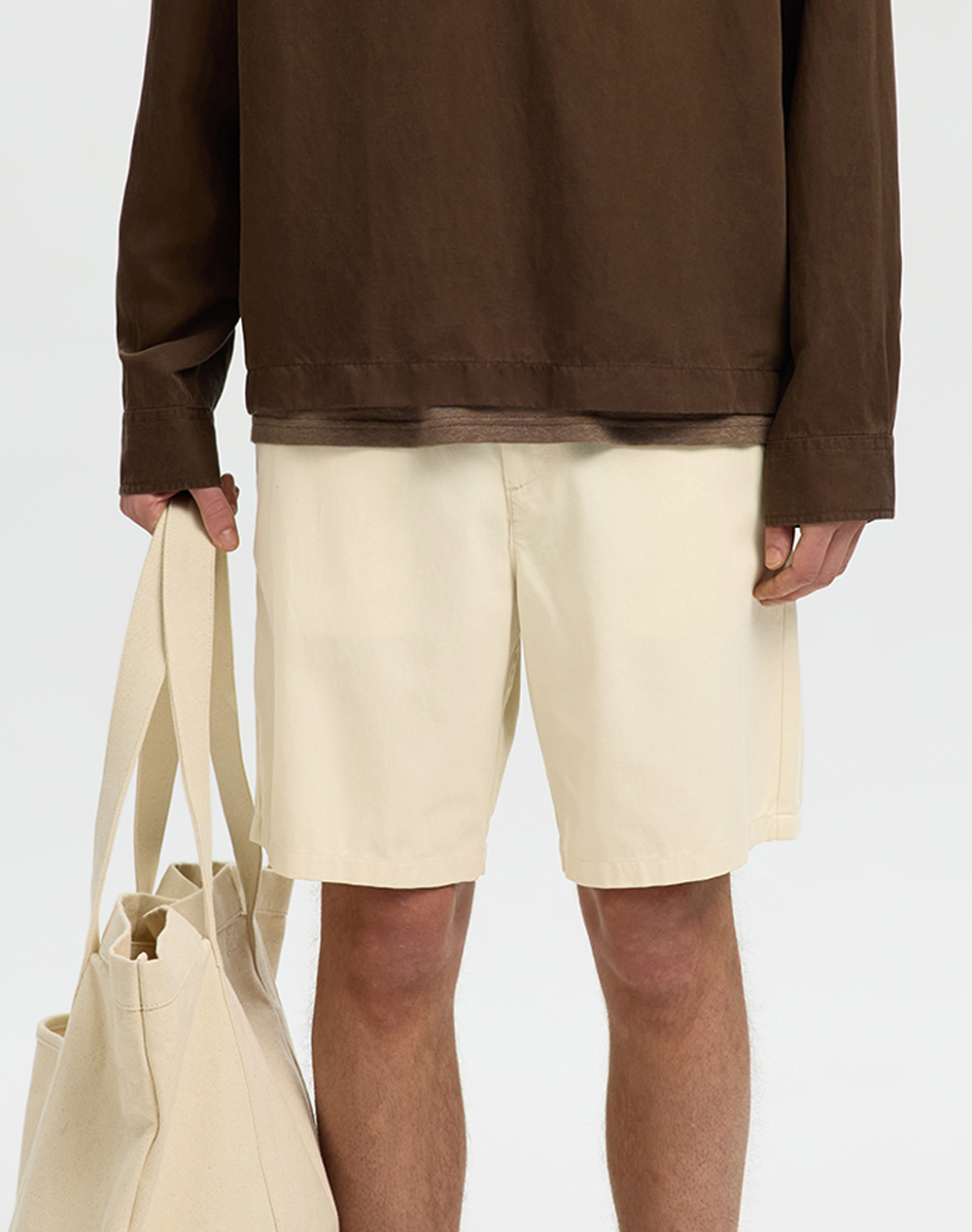 SELECTED SLHREGULAR-MILES SUMMER SHORTS 16101174-Birch Biege