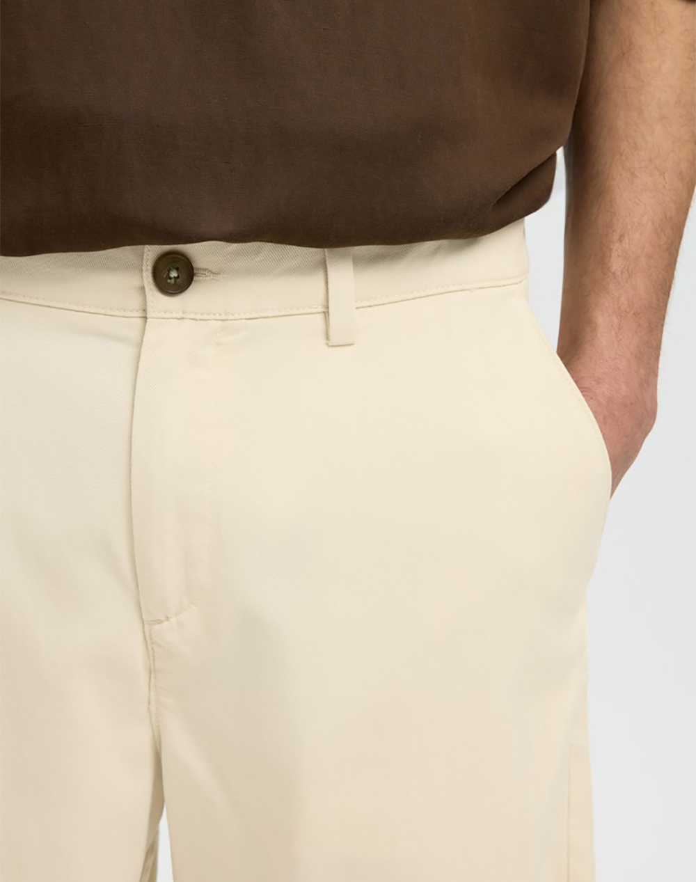 Selected Slhregular-Miles Summer Shorts 16101174-Birch Biege ανδρικά ρούχα Σορτς Βερμουδες Chinos Politikos Shop Πολιτικός
