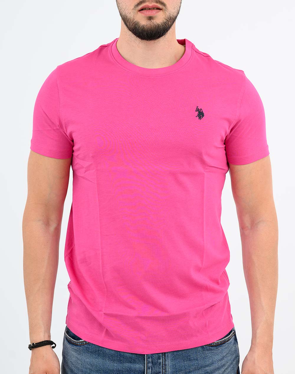 Us Polo Assn Mick 000148 Eh33 T-Shirt Ss Μπλούζα Ανδρικό Us43154015P400-157 Fuchsia ανδρικά ρούχα μπλούζες Politikos Shop Πολιτικός