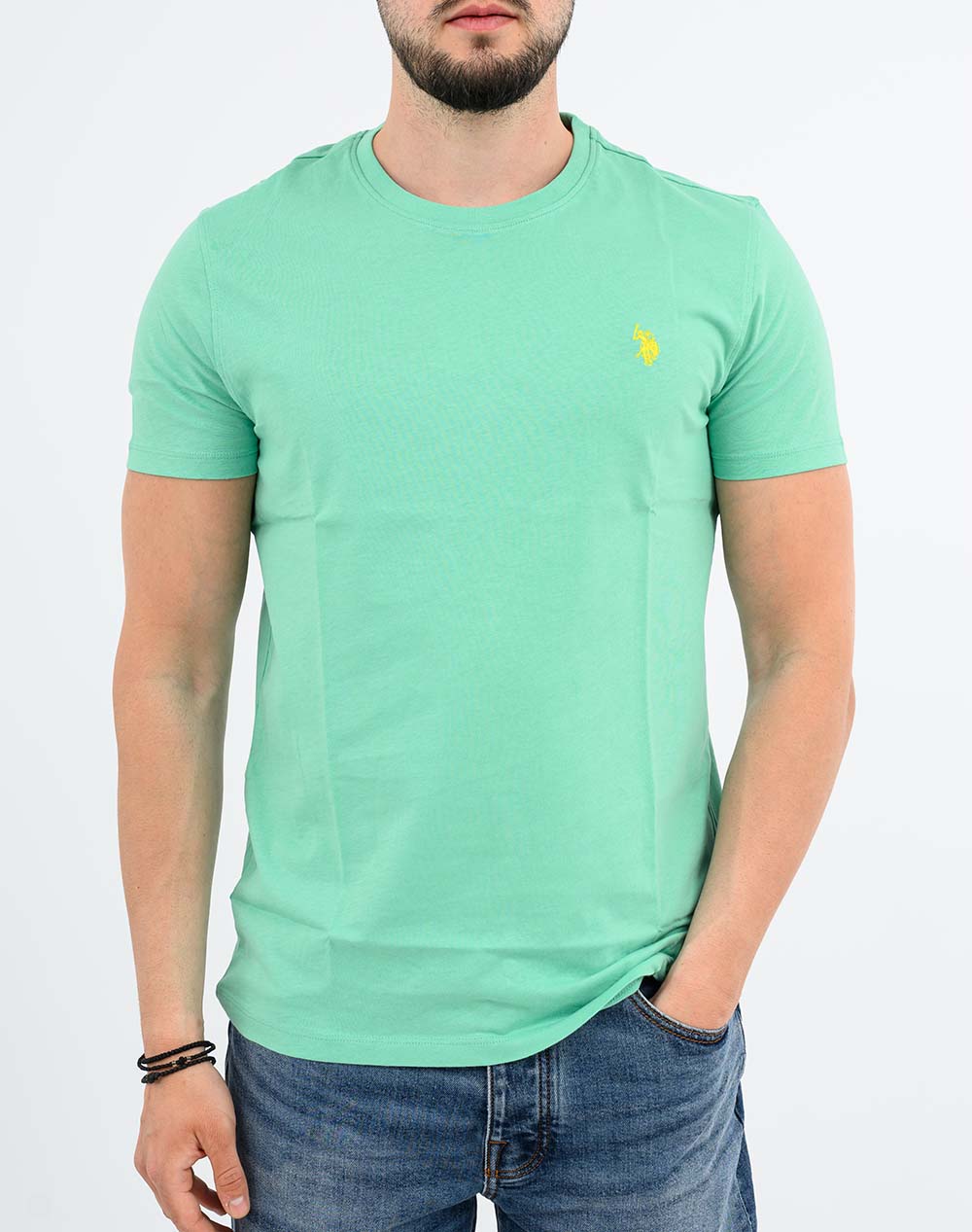 Us Polo Assn Mick 000148 Eh33 T-Shirt Ss Μπλούζα Ανδρικό Us43154015P400-142 Lawngreen ανδρικά ρούχα μπλούζες Politikos Shop Πολιτικός