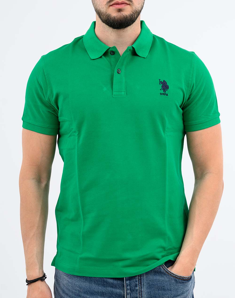 Us Polo Assn Flyn 000272 Cbp5 Pack Of 50 Ss Ανδρικό Us43197004P50-244 Green ανδρικά ρούχα μπλούζες Politikos Shop Πολιτικός