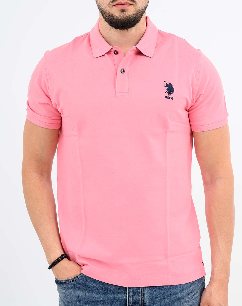 Us Polo Assn Flyn 000272 Cbp5 Pack Of 50 Ss Ανδρικό Us43197004P50-205 Pink ανδρικά ρούχα μπλούζες Politikos Shop Πολιτικός