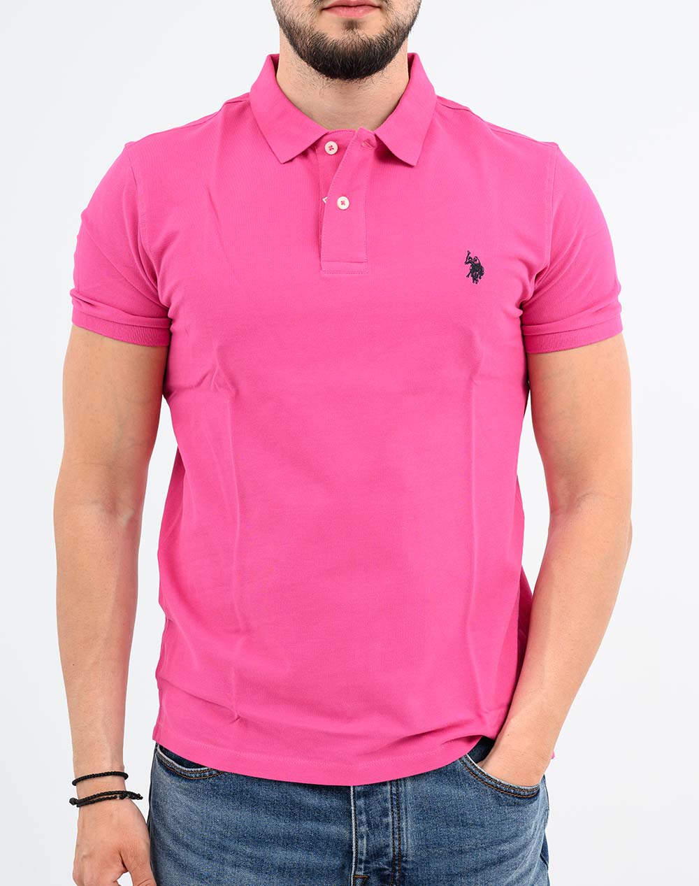 Us Polo Assn King 000147 Ehpd Pack Of 400 Uspa Basic Ss Μπλούζα Ανδρικό Us43197036P400-157 Fuchsia ανδρικά ρούχα μπλούζες Politikos Shop Πολιτικός