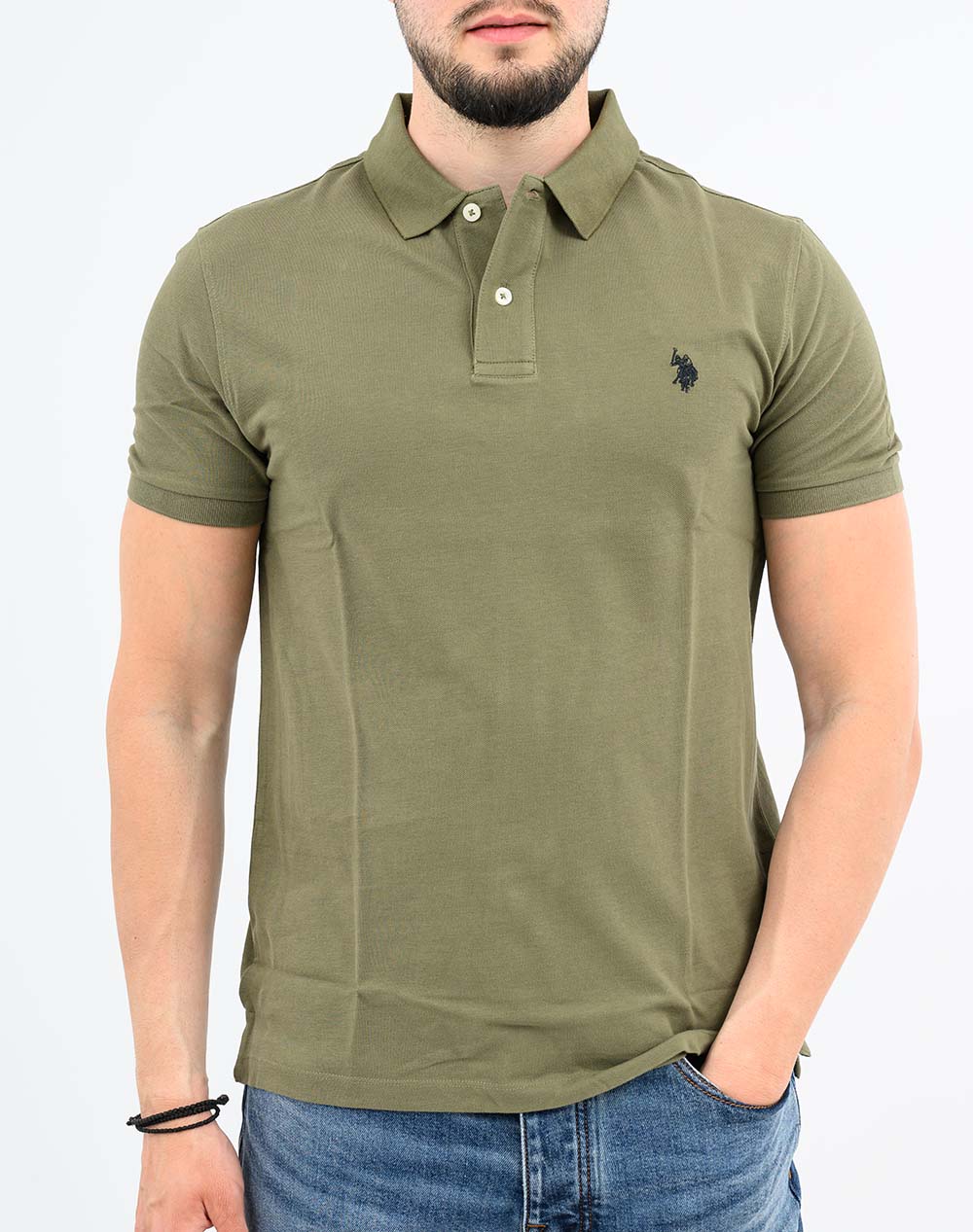 Us Polo Assn King 000147 Ehpd Pack Of 400 Uspa Basic Ss Μπλούζα Ανδρικό Us43197036P400-146 Olive ανδρικά ρούχα μπλούζες Politikos Shop Πολιτικός