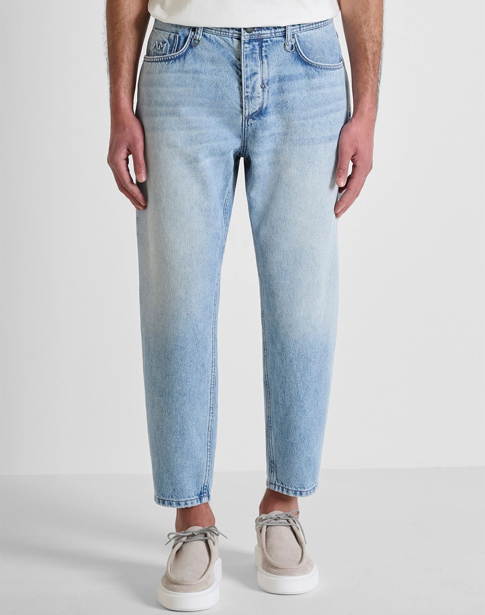 ANTONY MORATO PRE MMDT00291FA700166 JEANS DORIS BAGGY ANKLE LENGHT FIT IN RIGID BLUE DENIM ΠΑΝΤΕΛΟΝΙ ΑΝΔΡΙΚΟ DT29170166W2253-7010 DenimLightBlue