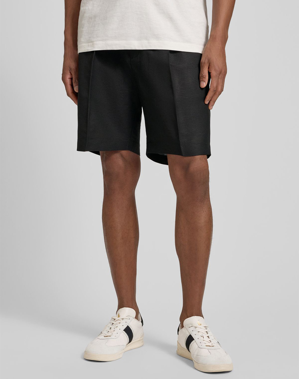 Antony Morato Mmsh00230Fa900135 Min Of 6 Super Short Neil Regular Fit In Slub Linen Viscose Blend Fabric Σορτς Ανδρικό Sh00230Fa900135-9000 Black 