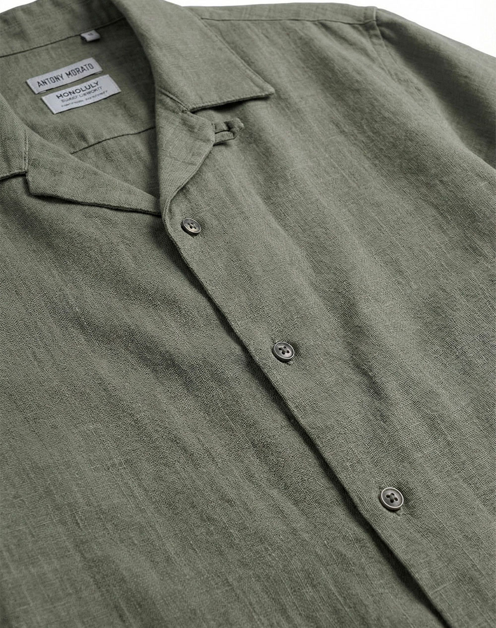 Antony Morato Mmss00206Fa400099 Min Of 6 Shirt Honolulu Regular Straight Fit In Soft Touch Viscose Linen Blend Fabric Πουκαμισο Ανδρικό Ss00206Fa40009