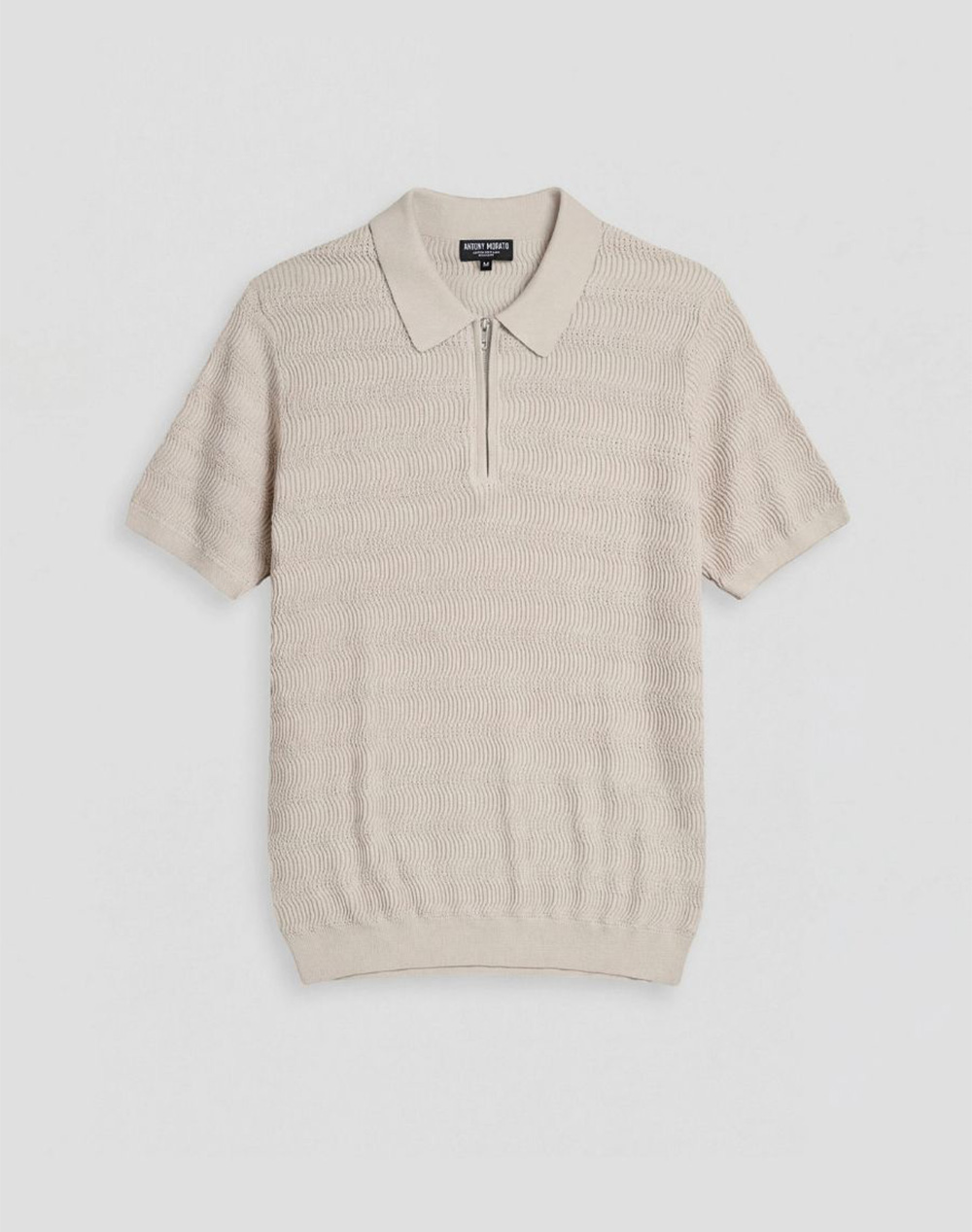 ANTONY MORATO PRE MMSW01579YA100071 SWEATER REGULAR FIT IN COMBED COTTON JACQUARD KNITSTITCH ΠΟΥΛΟΒΕΡ ΑΝΔΡΙΚΟ SW01579YA100071-1016 Biege