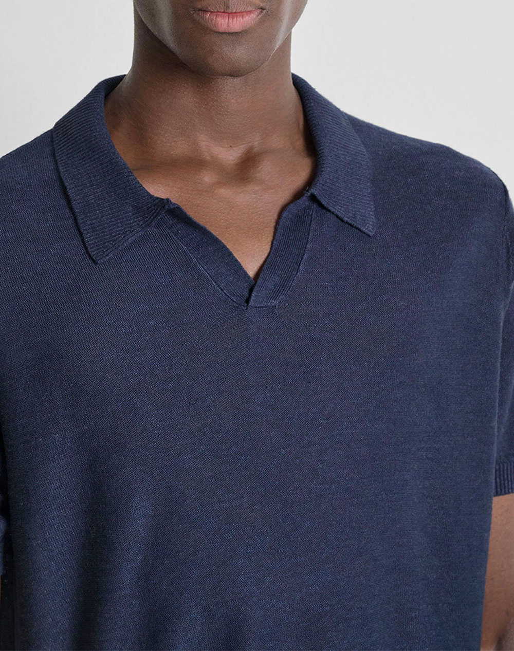 Antony Morato Mmsw01603Ya500067 Min Of 6 Sweater Regular Fit In Linen Blend Soft Yarn With Logoed Metal Badge Πλεκτο Ανδρικό Sw01603Ya500067-7146 Dark