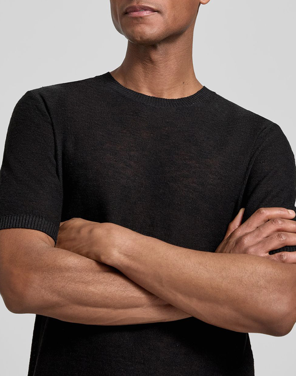 Antony Morato Mmsw01600Ya500067 Min Of 6 Sweater Regular Fit In Linen Blend Soft Yarn Πλεκτο Ανδρικό Sw01600Ya500067-9000 Black ανδρικά ρούχα μπλούζες