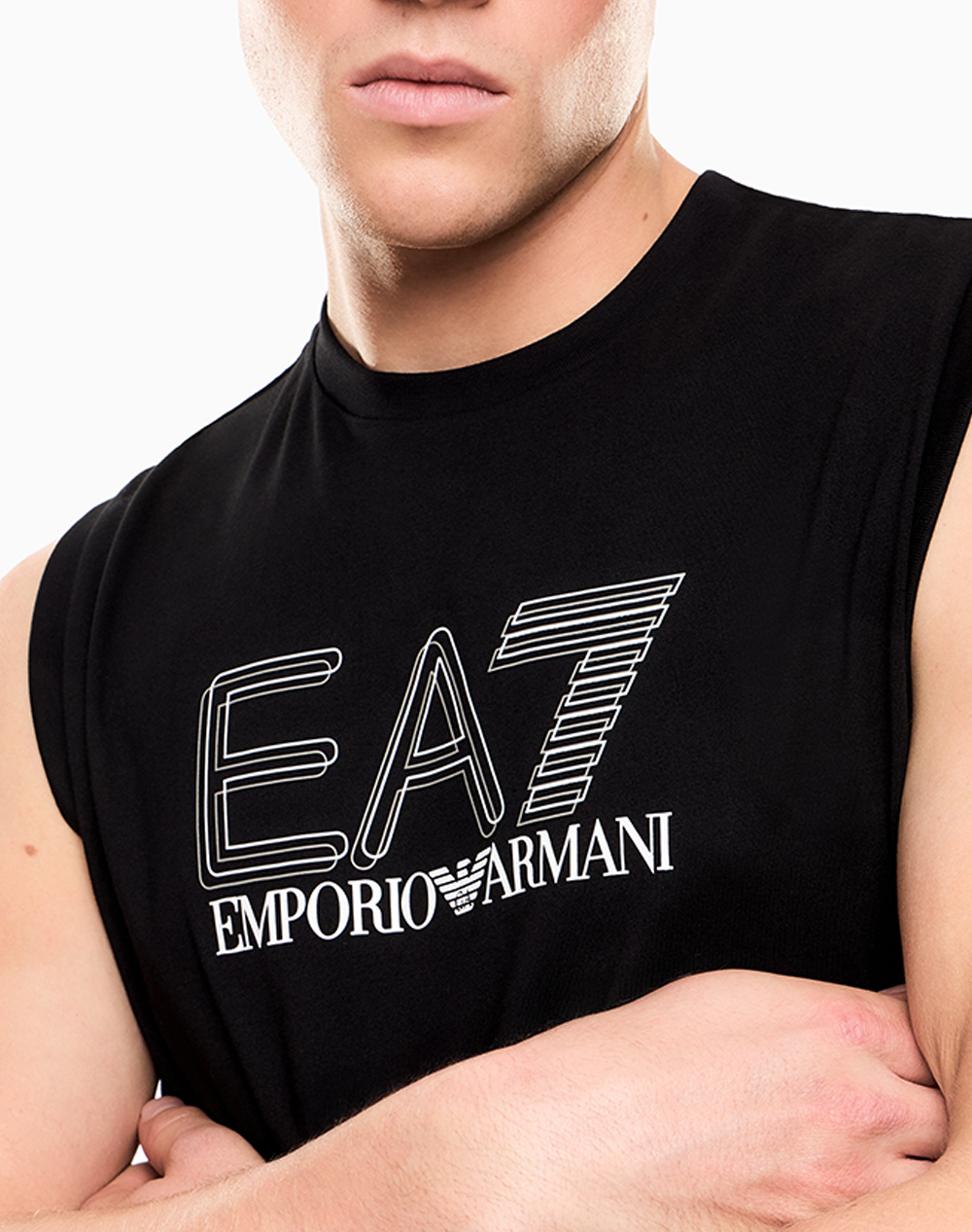 Ea7 Tank 7M001306Af10375-Uc001 Black ανδρικά ρούχα μπλούζες T-Shirt Politikos Shop Πολιτικός