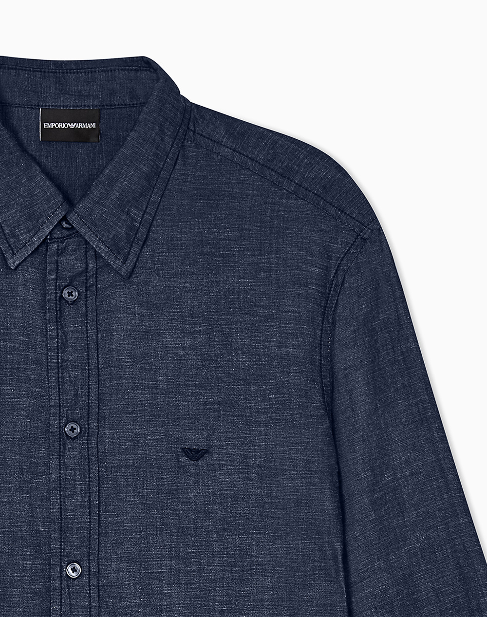 Armani Shirt Em001527Af25156-Mb001 Denimdarkblue ανδρικά ρούχα πουκάμισα Politikos Shop Πολιτικός