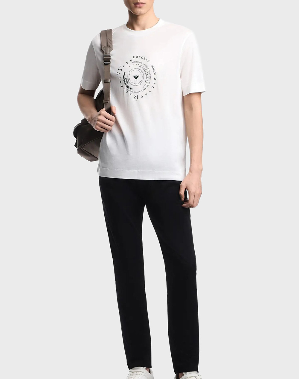 Armani T-Shirt Em004995Af13747-U0003 Offwhite ανδρικά ρούχα μπλούζες Politikos Shop Πολιτικός