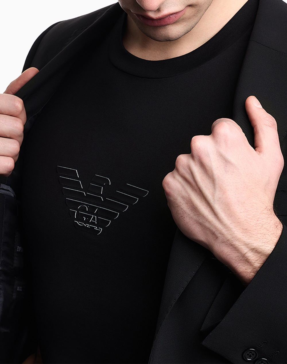 Armani T-Shirt Em004583Af13669-Mc539 Black ανδρικά ρούχα μπλούζες Politikos Shop Πολιτικός