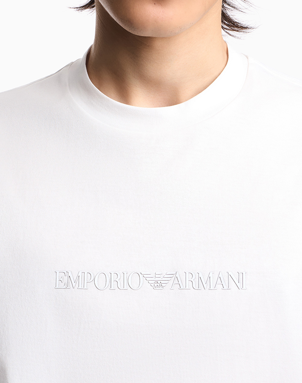 Armani T-Shirt Em004583Af13669-M0307 Offwhite ανδρικά ρούχα μπλούζες Politikos Shop Πολιτικός