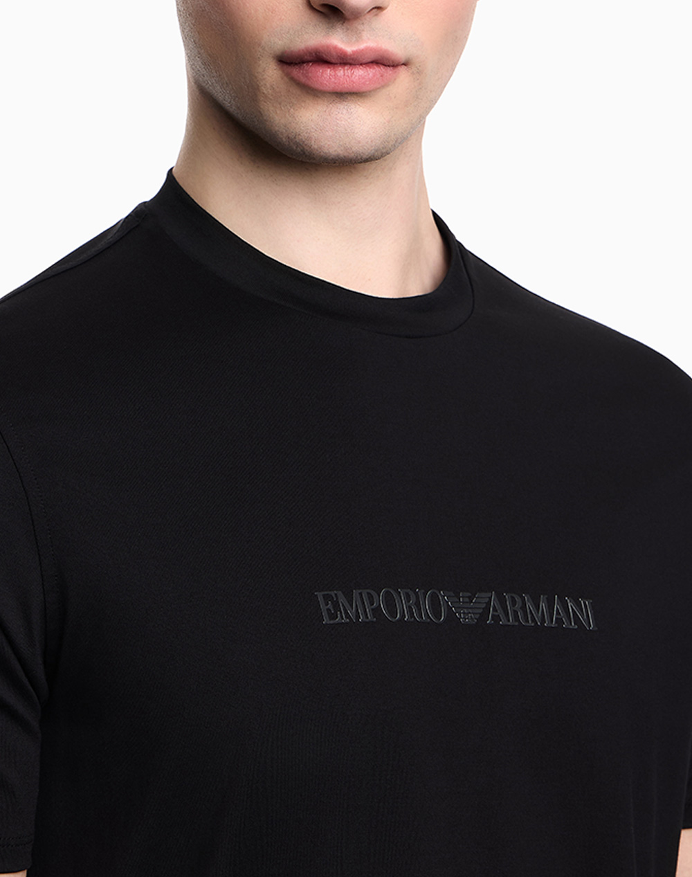Armani T-Shirt Em004583Af13669-Mc540 Totalblack ανδρικά ρούχα μπλούζες Politikos Shop Πολιτικός