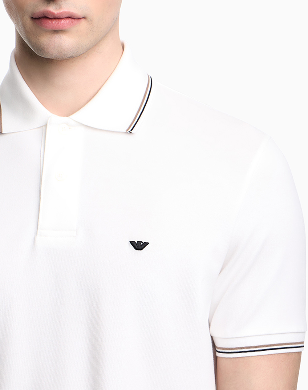 Emporio Armani Polo Shirt Em004607Af23090-U0003 Offwhite ανδρικά ρούχα μπλούζες Politikos Shop Πολιτικός