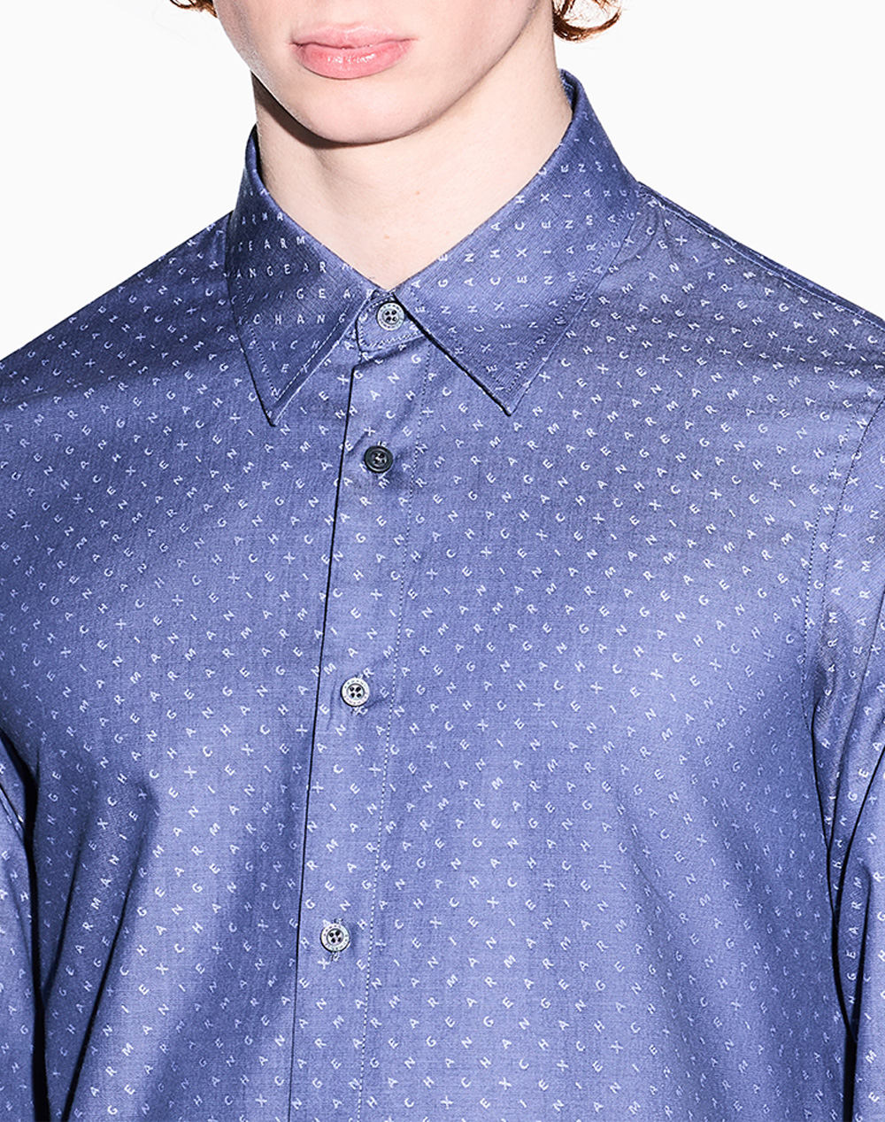 Armani Exchange Shirt Xm002739Af24681-Fb443 Blue ανδρικά ρούχα πουκάμισα Politikos Shop Πολιτικός