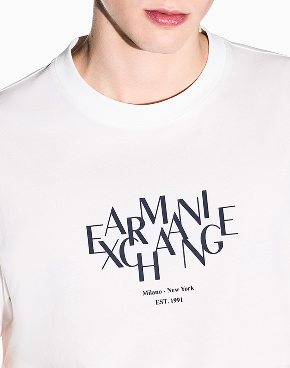 Armani Exchange T-Shirt Xm002782Af10356-U0009 Offwhite ανδρικά ρούχα μπλούζες Politikos Shop Πολιτικός