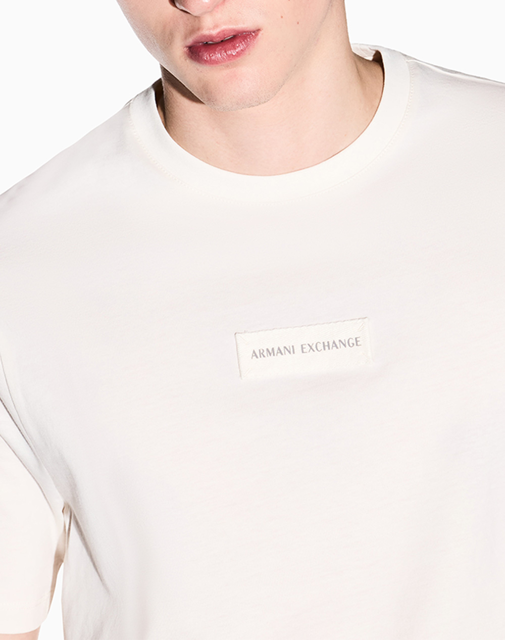 Armani Exchange T-Shirt Xm002471Af10356-U1074 Cream ανδρικά ρούχα μπλούζες Politikos Shop Πολιτικός