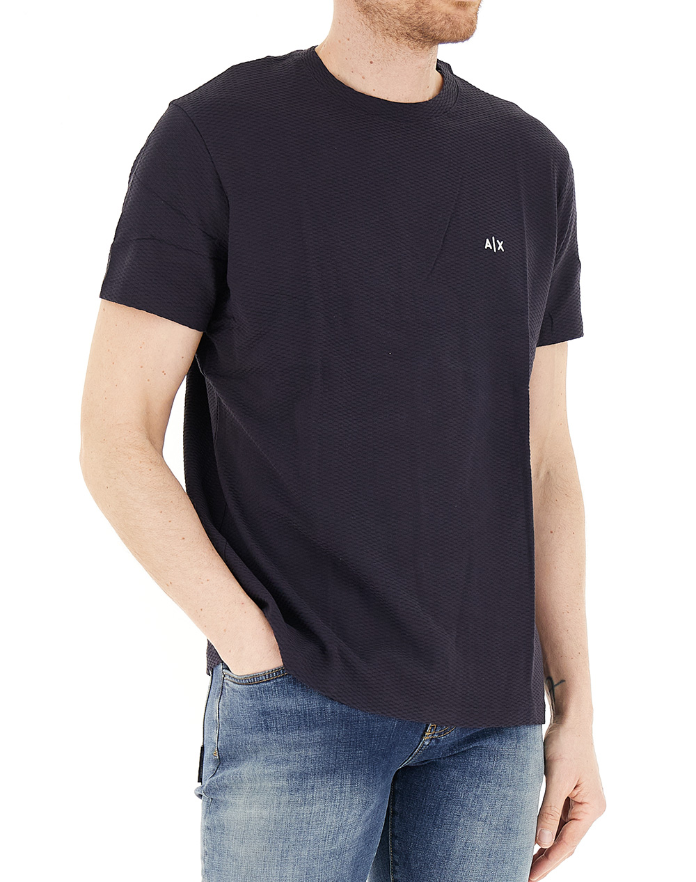 Armani Exchange Ανδρικό T-Shirt Κοντομάνικο Ναυτικό Μπλε Βαμβάκι