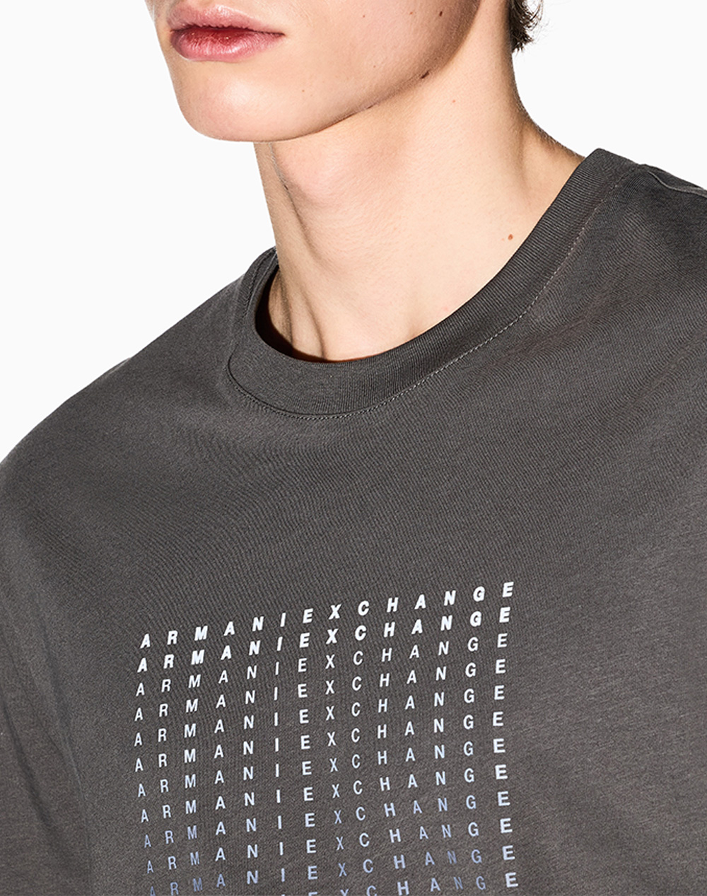 Armani Exchange T-Shirt Xm002519Af10334-U8144 Darkgray ανδρικά ρούχα μπλούζες Politikos Shop Πολιτικός