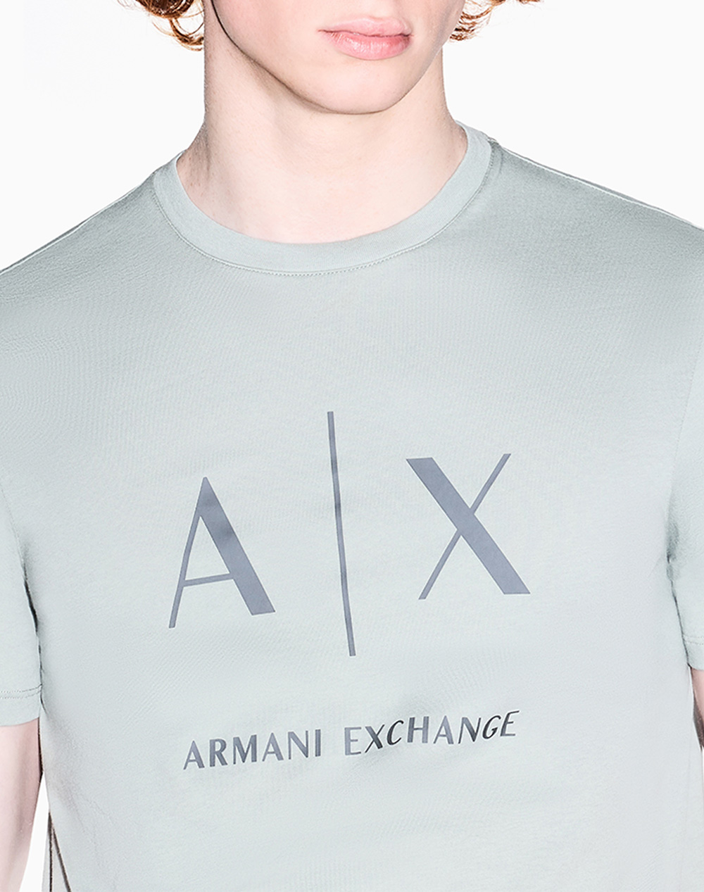 Armani Exchange T-Shirt Xm002683Af10356-U7210 Aqua ανδρικά ρούχα μπλούζες Politikos Shop Πολιτικός