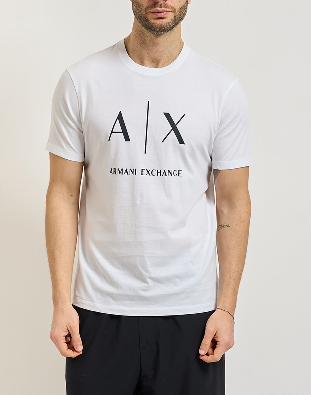 Armani Exchange Ανδρικό T-Shirt Κοντομάνικο Άσπρο Βαμβάκι Ζέρσεϊ