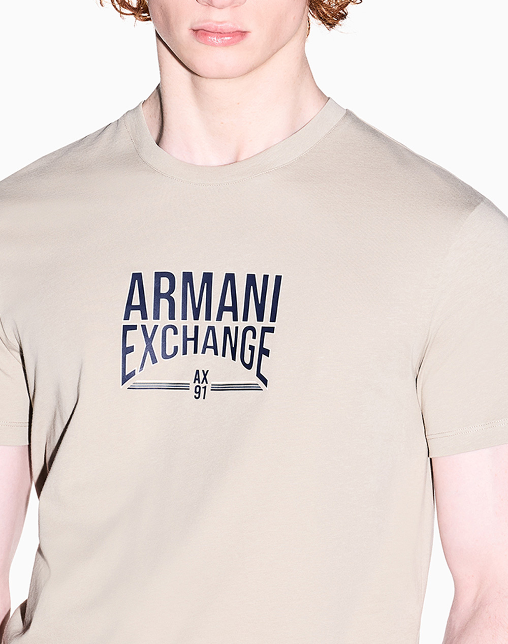 Armani Exchange T-Shirt Xm002452Af10334-U1074 Cream ανδρικά ρούχα μπλούζες Politikos Shop Πολιτικός