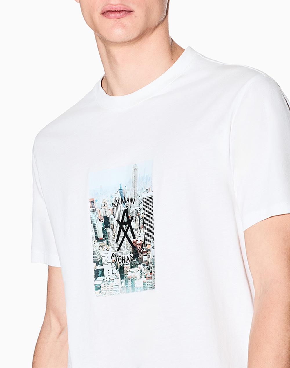 Armani Exchange T-Shirt Xm002214Af10356-U0009 Offwhite ανδρικά ρούχα μπλούζες Politikos Shop Πολιτικός