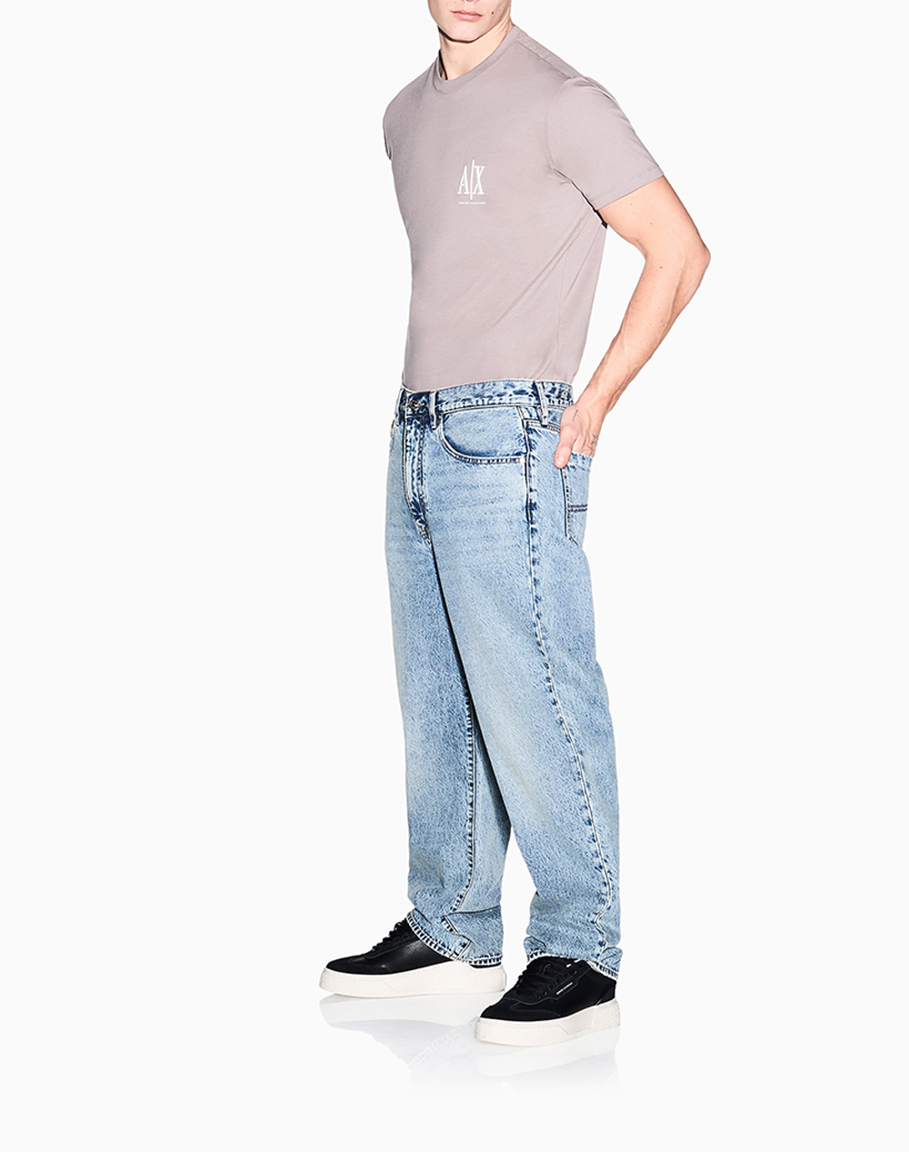Armani Exchange T-Shirt Xm000365Af12308-U6107 Biege ανδρικά ρούχα μπλούζες Politikos Shop Πολιτικός