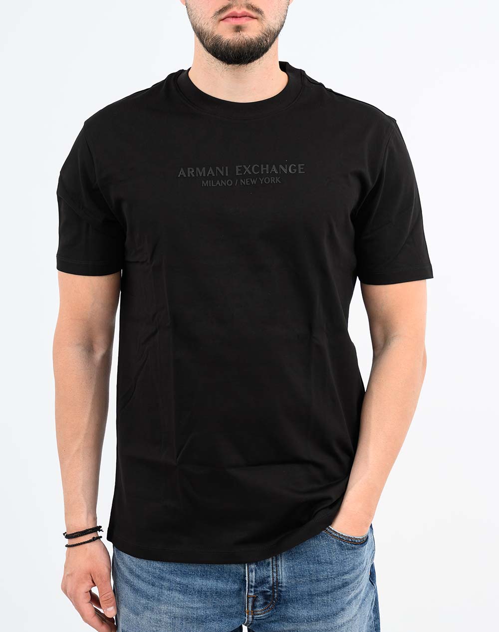 Armani Exchange T-Shirt Xm001280Af10361-Mc09E Jetblack ανδρικά ρούχα μπλούζες Politikos Shop Πολιτικός