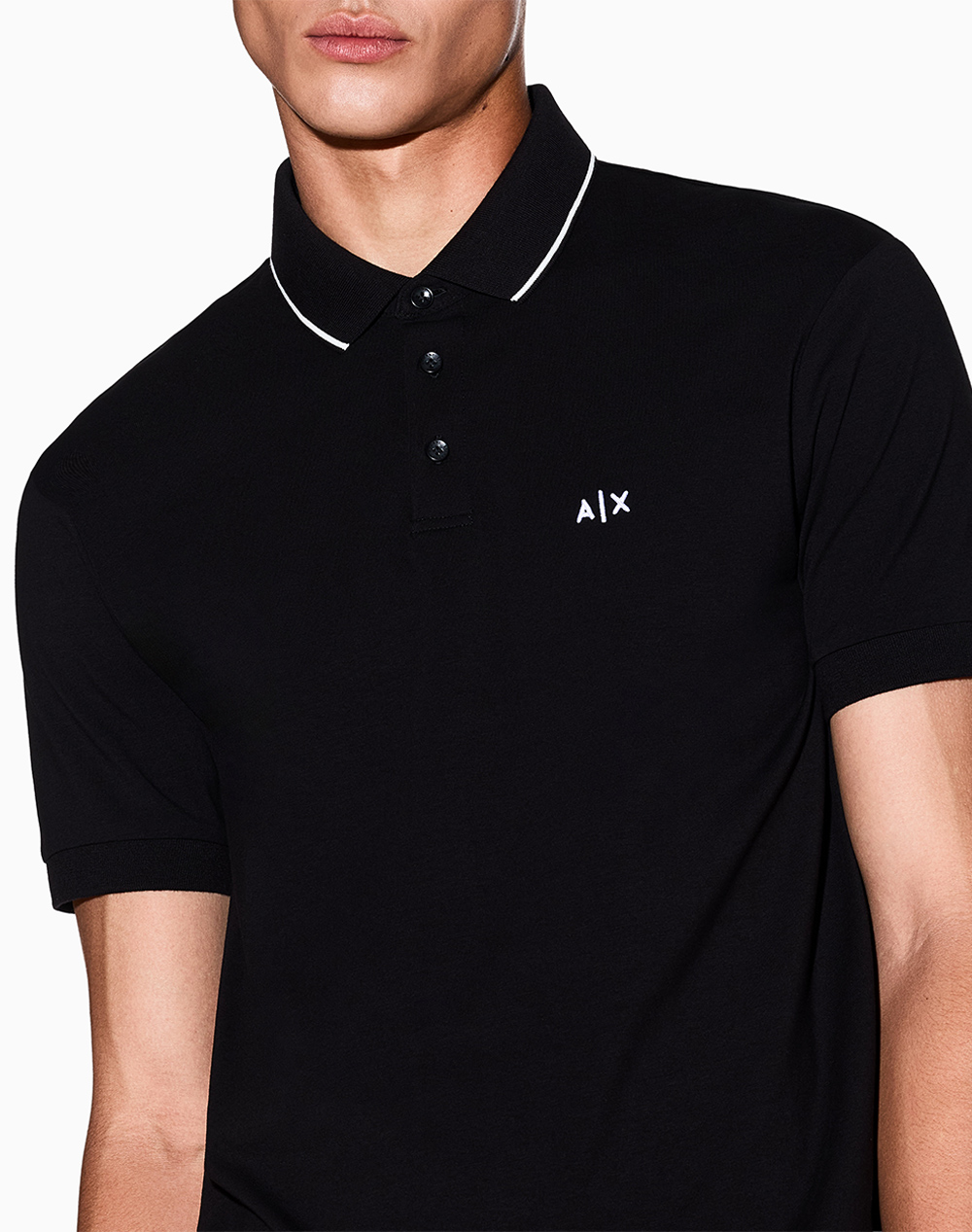 Armani Exchange Polo Shirt Xm001289Af10363-Uc001 Black ανδρικά ρούχα μπλούζες Politikos Shop Πολιτικός