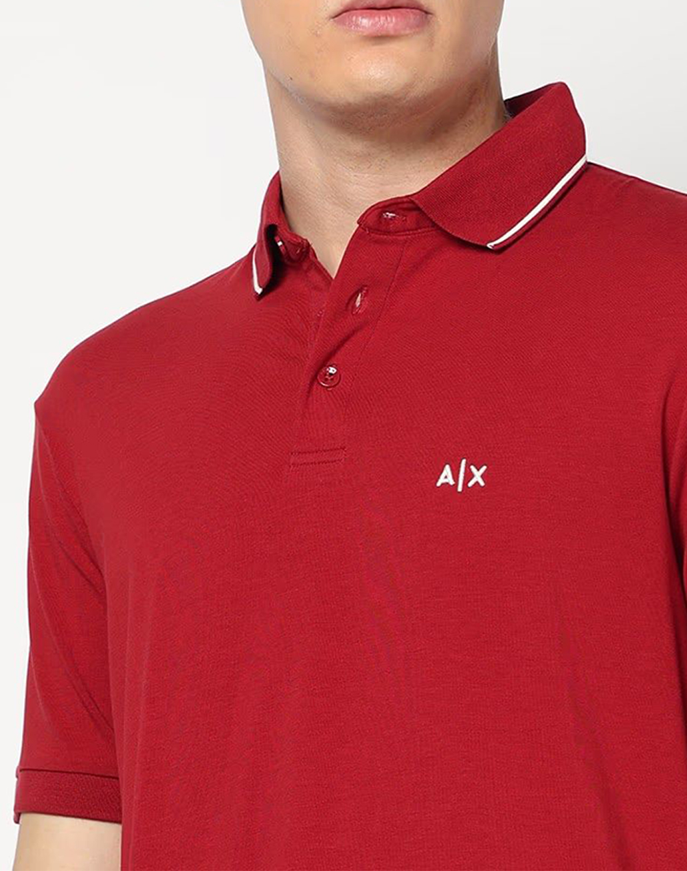 Armani Exchange Polo Shirt Xm001289Af10363-U5101 Darkred ανδρικά ρούχα μπλούζες Politikos Shop Πολιτικός