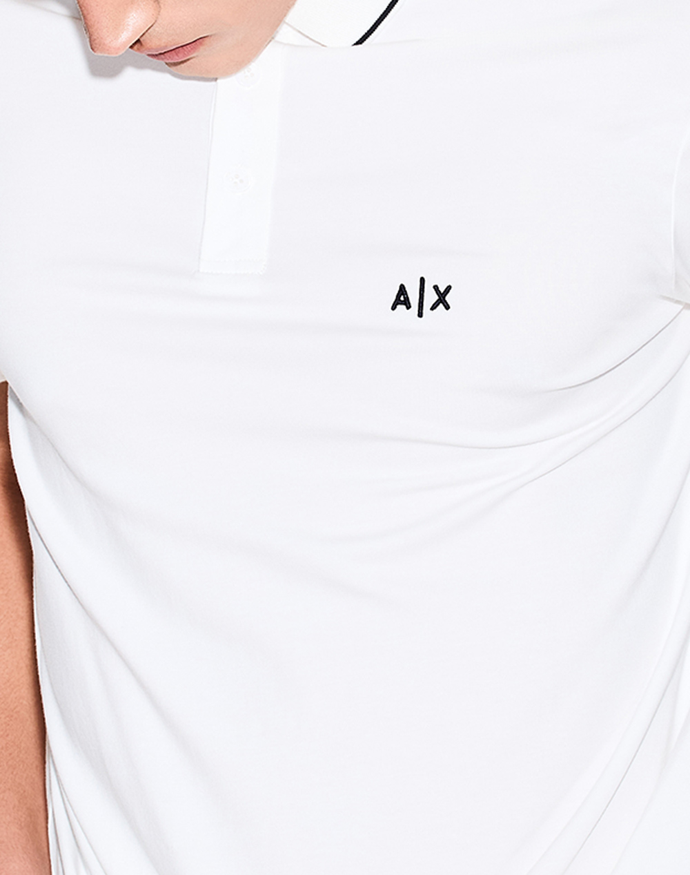 Armani Exchange Polo Shirt Xm001289Af10363-U0009 White ανδρικά ρούχα μπλούζες Politikos Shop Πολιτικός