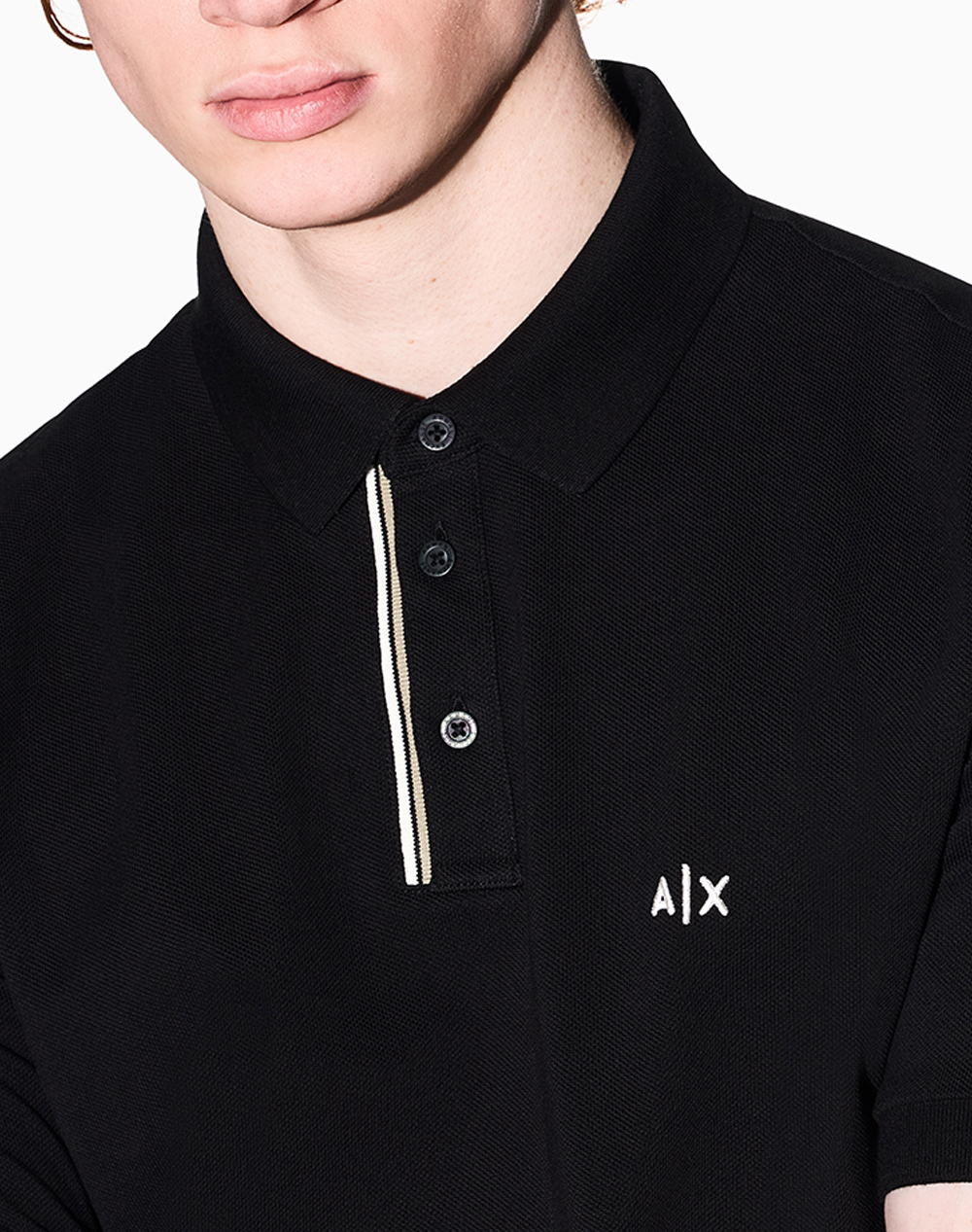 Armani Exchange Polo Shirt Xm002067Af10366-Uc001 Black ανδρικά ρούχα μπλούζες Politikos Shop Πολιτικός