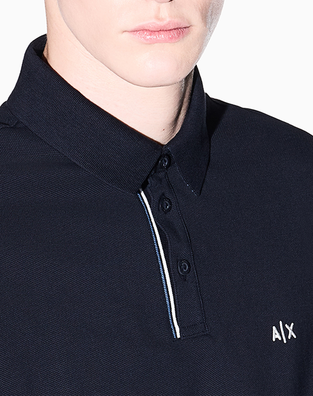 Armani Exchange Polo Shirt Xm002067Af10366-Ub101 Navyblue ανδρικά ρούχα μπλούζες Politikos Shop Πολιτικός