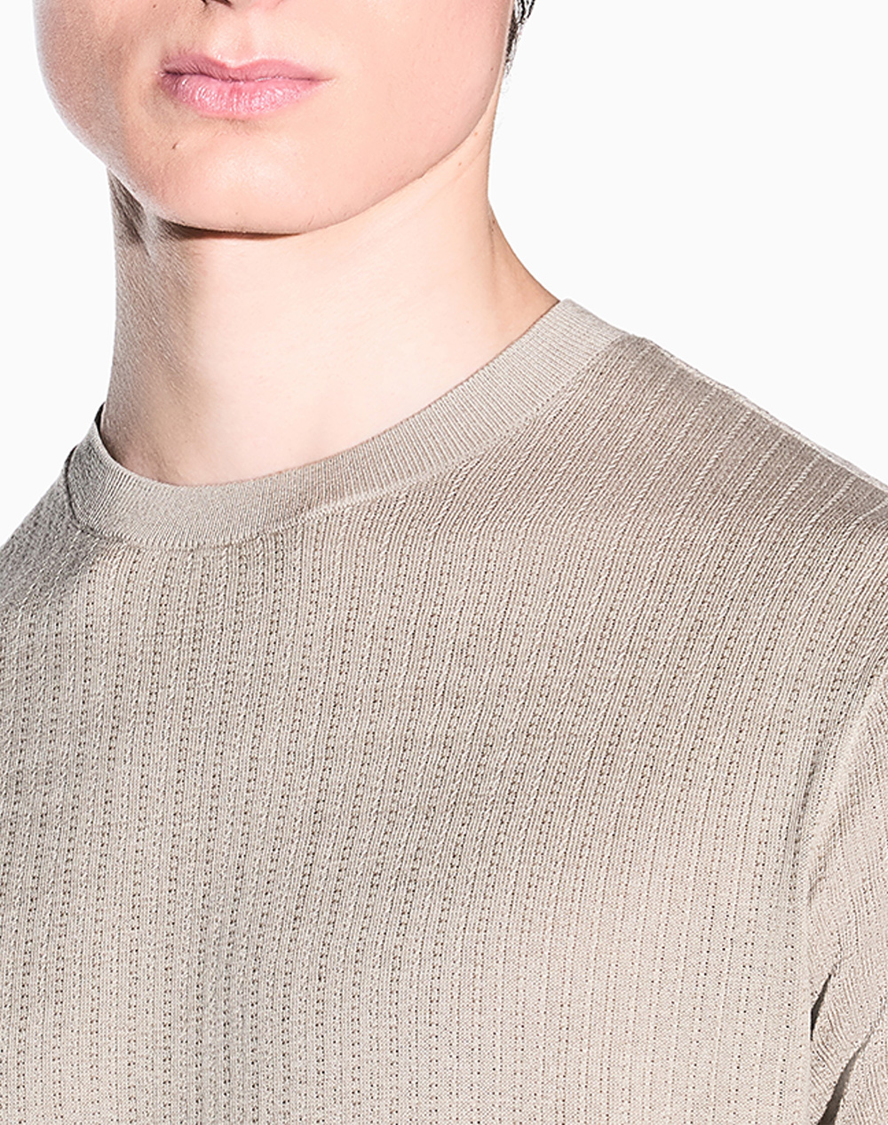 Armani Exchange Pullover Xm002439Af22249-U6229 Biege ανδρικά ρούχα μπλούζες T-Shirt Politikos Shop Πολιτικός