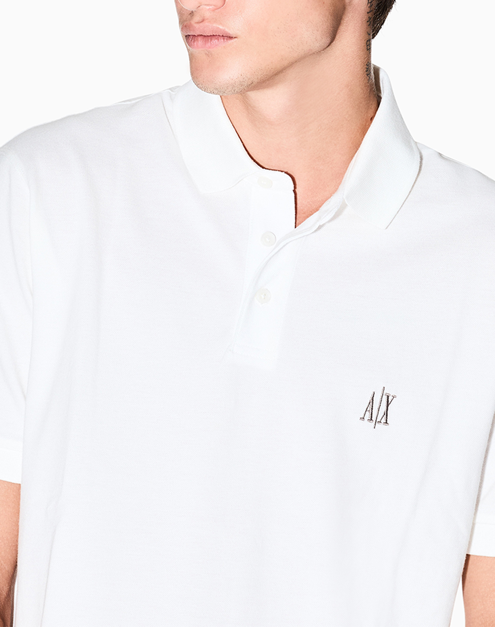 Armani Exchange Polo Shirt Xm000367Af13022-U0009 Offwhite ανδρικά ρούχα μπλούζες Politikos Shop Πολιτικός
