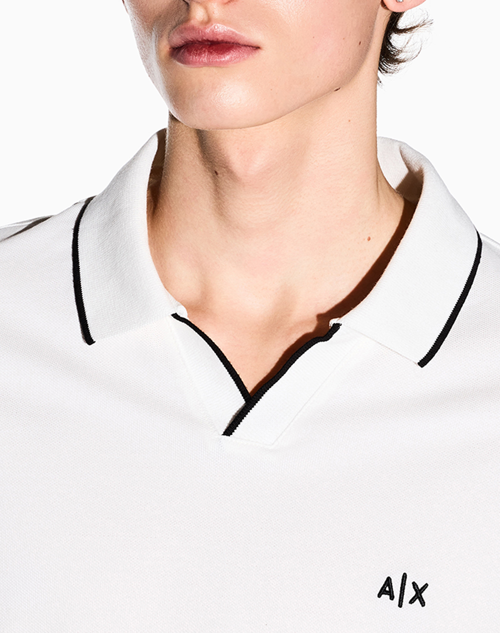 Armani Exchange Polo Shirt Xm002401Af10366-U0009 Offwhite ανδρικά ρούχα μπλούζες Politikos Shop Πολιτικός