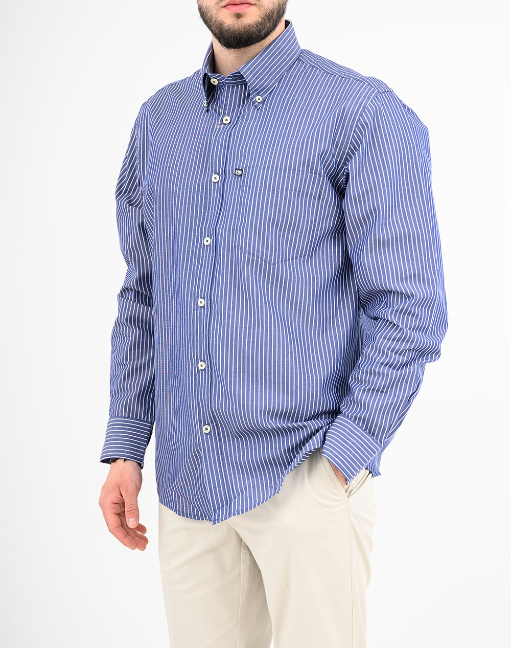Ascot Shirt 15373204-02 Blue ανδρικά ρούχα πουκάμισα Politikos Shop Πολιτικός