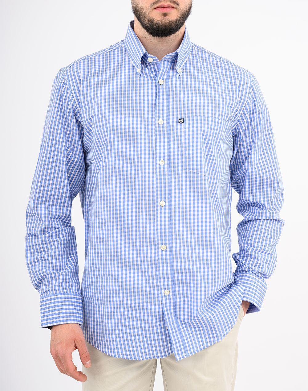 Ascot Shirt 15373204-52 Oceanblue ανδρικά ρούχα πουκάμισα Politikos Shop Πολιτικός